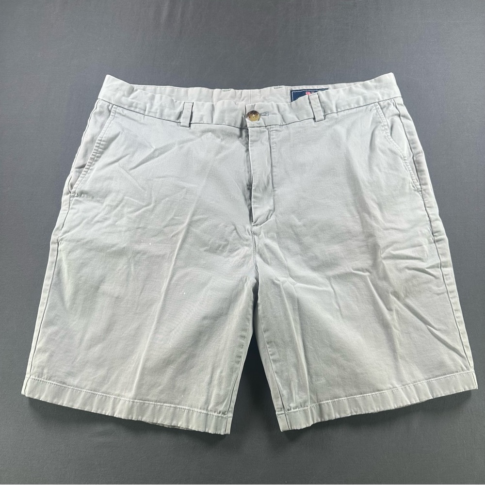 Vineyard Vines Stretch Breaker Shorts Mens 40 Stone/gray Flat Front Chino